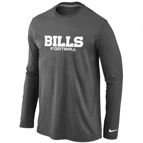 Nike Buffalo Bills Authentic Font Long Sleeve NFL T-Shirt - Dark Grey